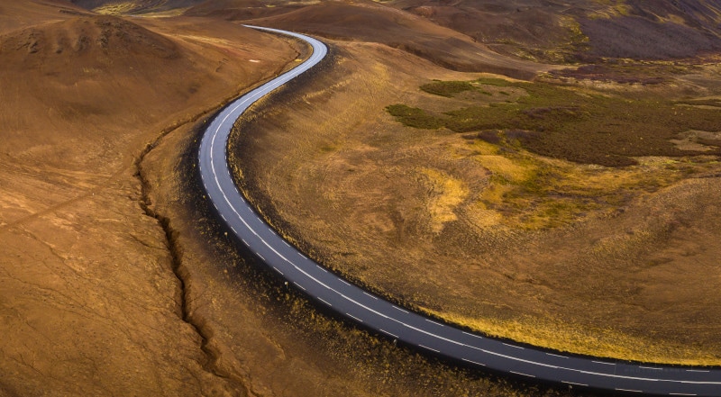 Road near Námafjall, Iceland