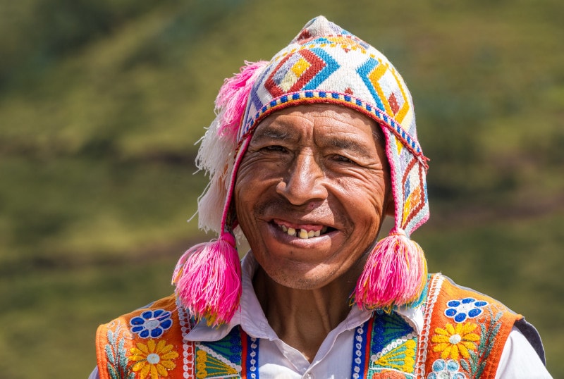 Peruvian man smiling