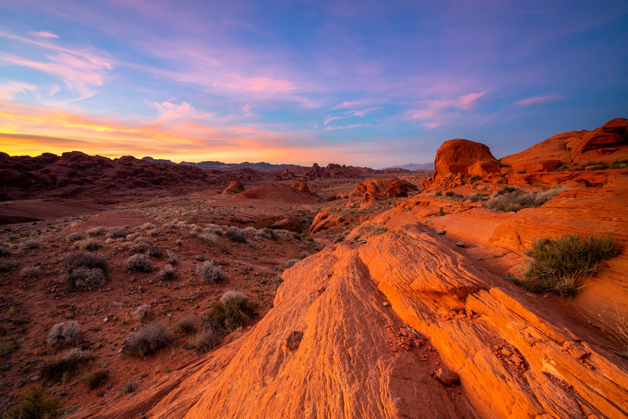 Red rocks at sunset, Valley of Fire State Park