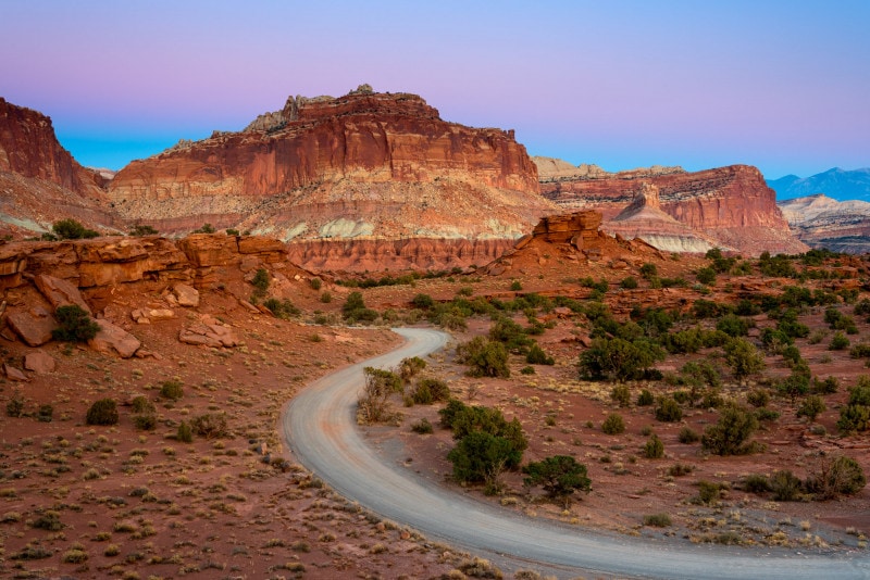 Whiskey Flat at dusk, Panorama Point, Capitol Reef National Park