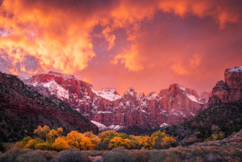 Dramatic sky in Zion National Park