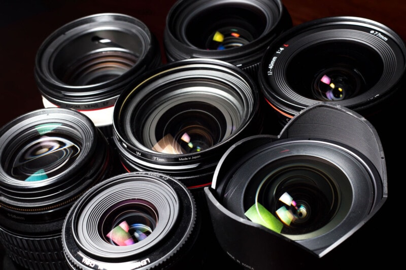 Detail of camera lenses