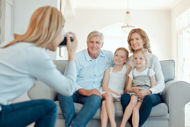 Family photography in interior